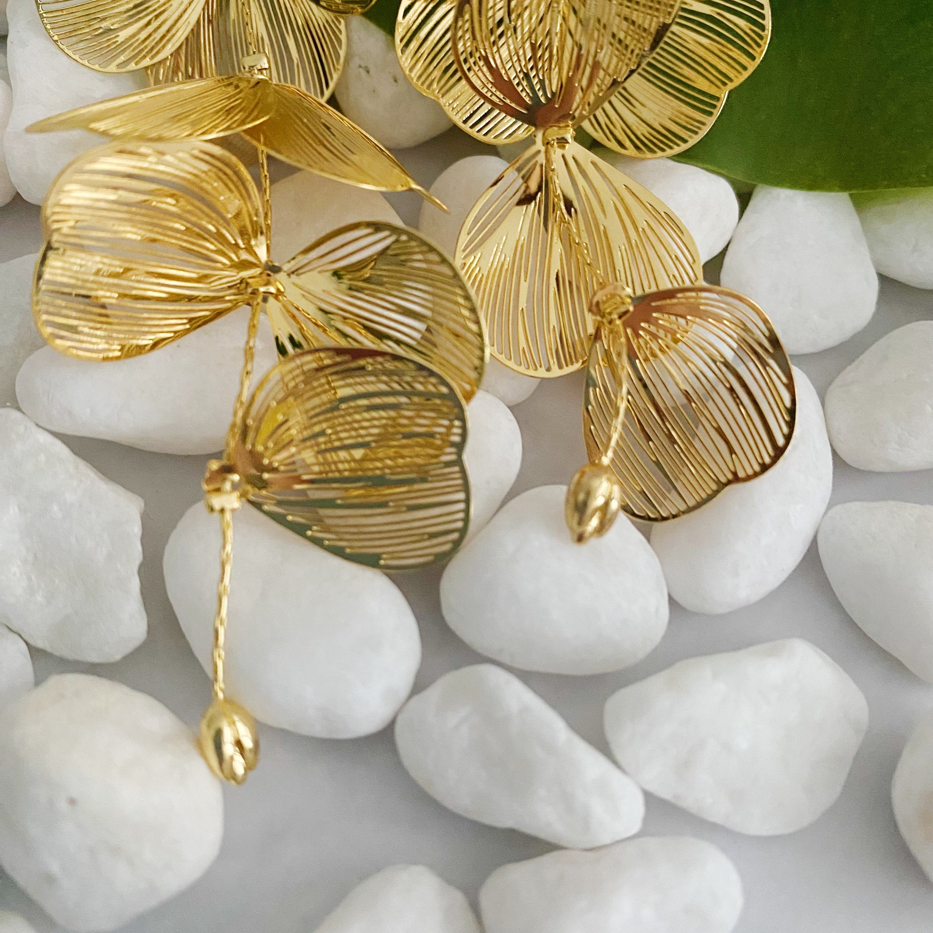 Artful Filigree Flower Drop Earrings-3