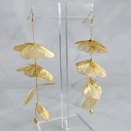 Artful Filigree Flower Drop Earrings-1