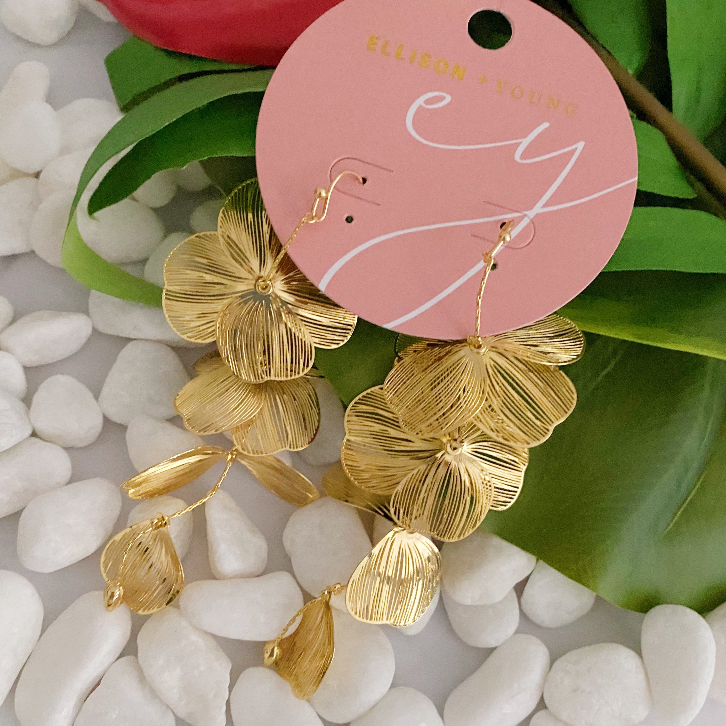Artful Filigree Flower Drop Earrings-2