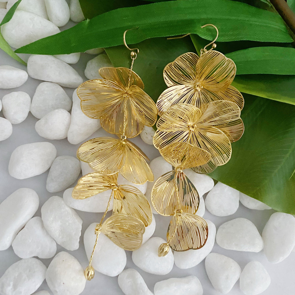 Artful Filigree Flower Drop Earrings-0