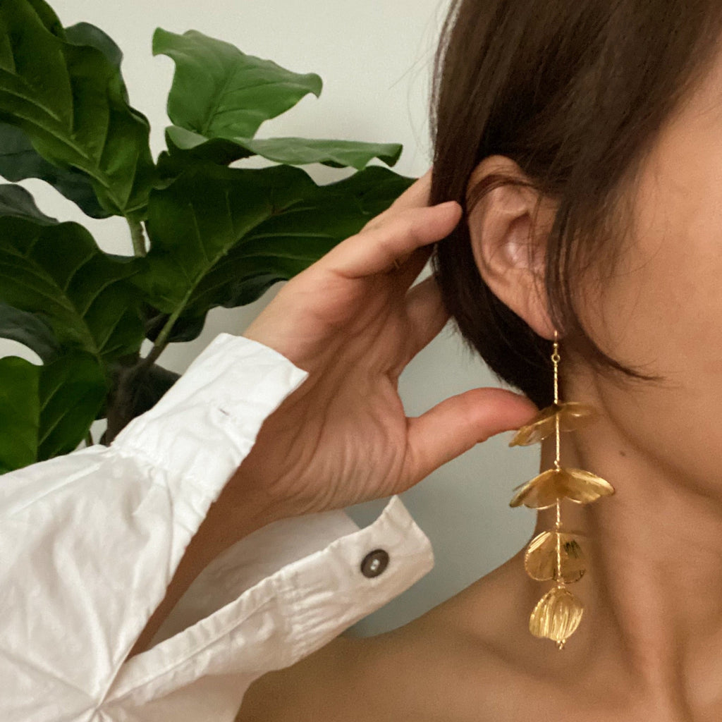 Artful Filigree Flower Drop Earrings-4