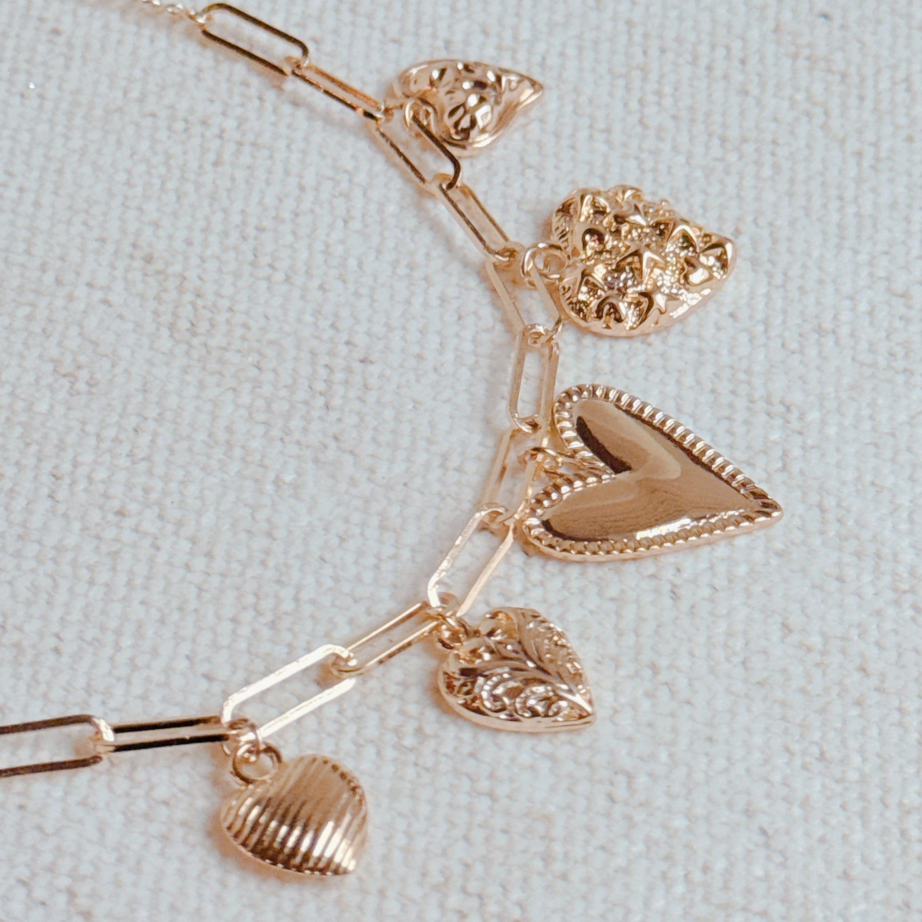 Five Hearts Charm Bracelet-0