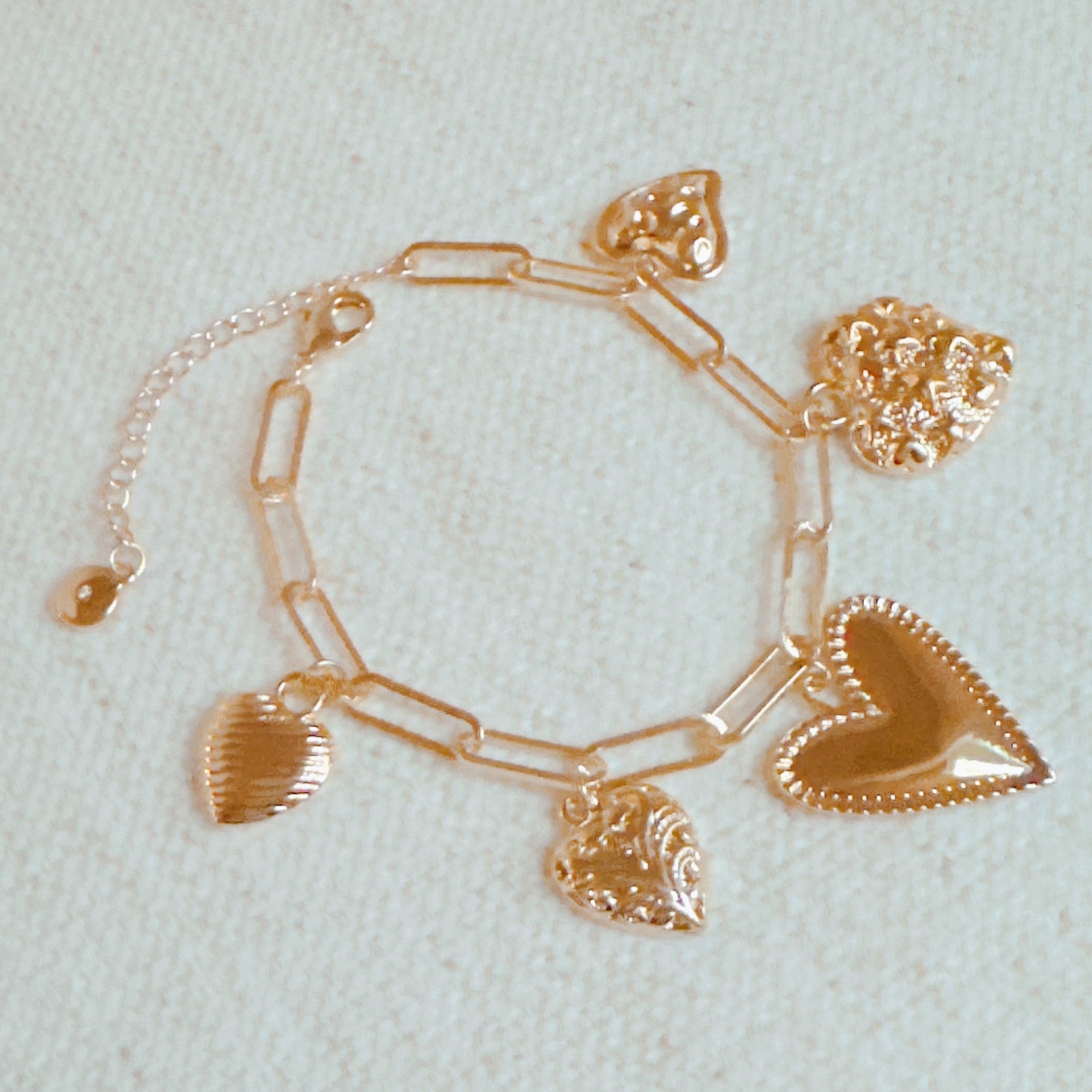 Five Hearts Charm Bracelet-1