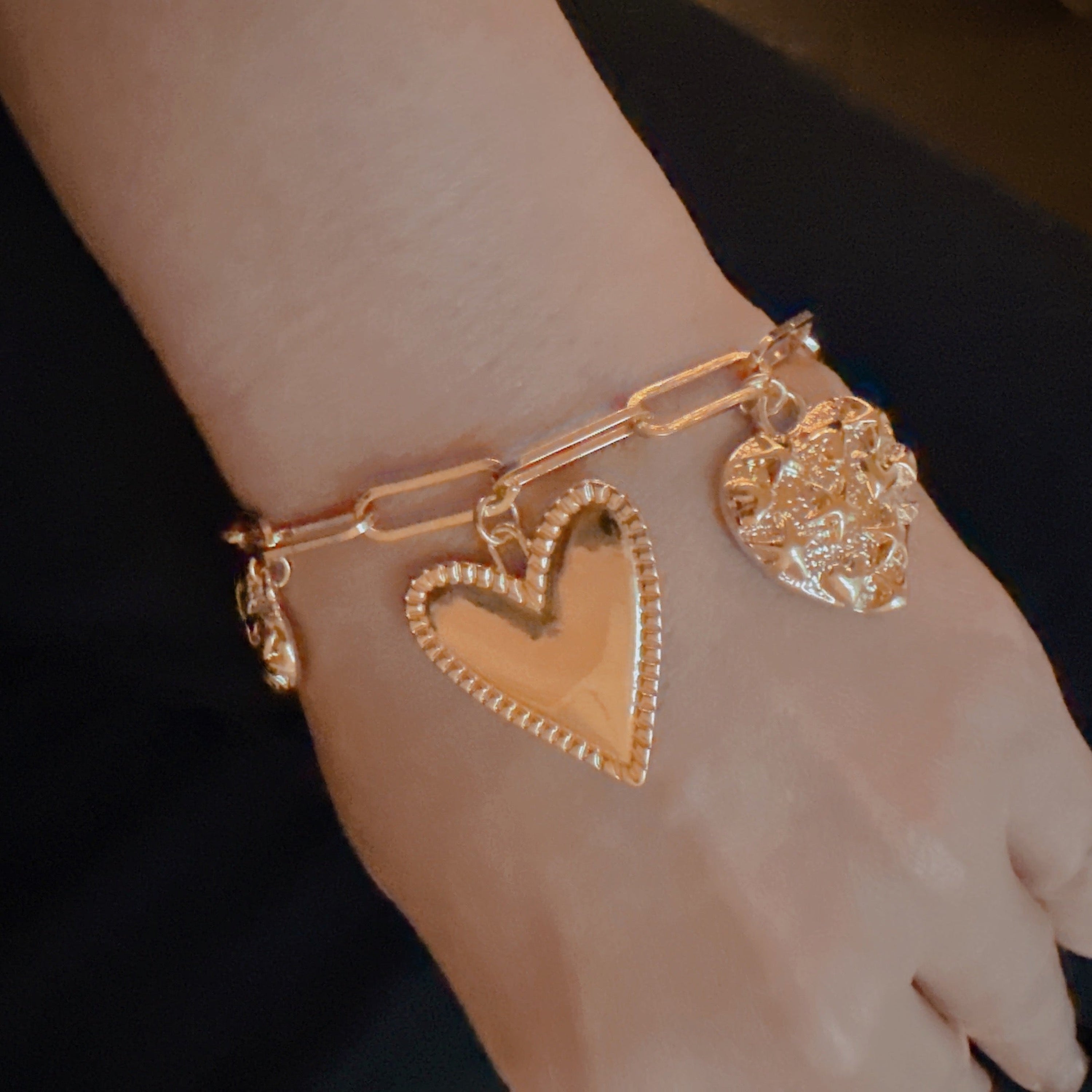 Five Hearts Charm Bracelet-2